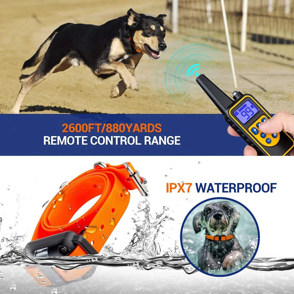 Electric Dog Training Collar Detachable Bark  Rechargeable Anti Barking Shock Vibration Collar for All Dogs Pet with Clicker pawcraft