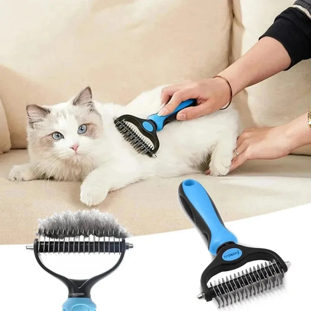 Double Sided Stainless Steel Pet Grooming Brush Dog Cat Hair Remover Comb Tangle Removal Pet Supplies pawcraft