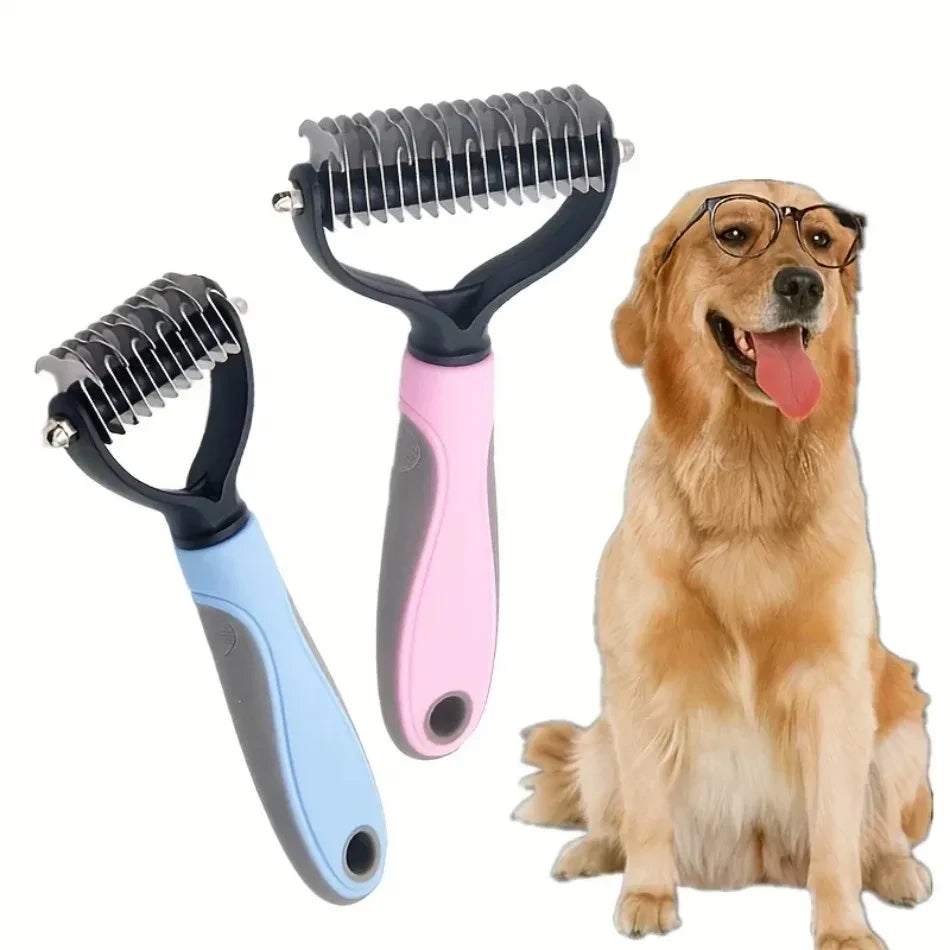 Double Sided Stainless Steel Pet Grooming Brush Dog Cat Hair Remover Comb Tangle Removal Pet Supplies pawcraft