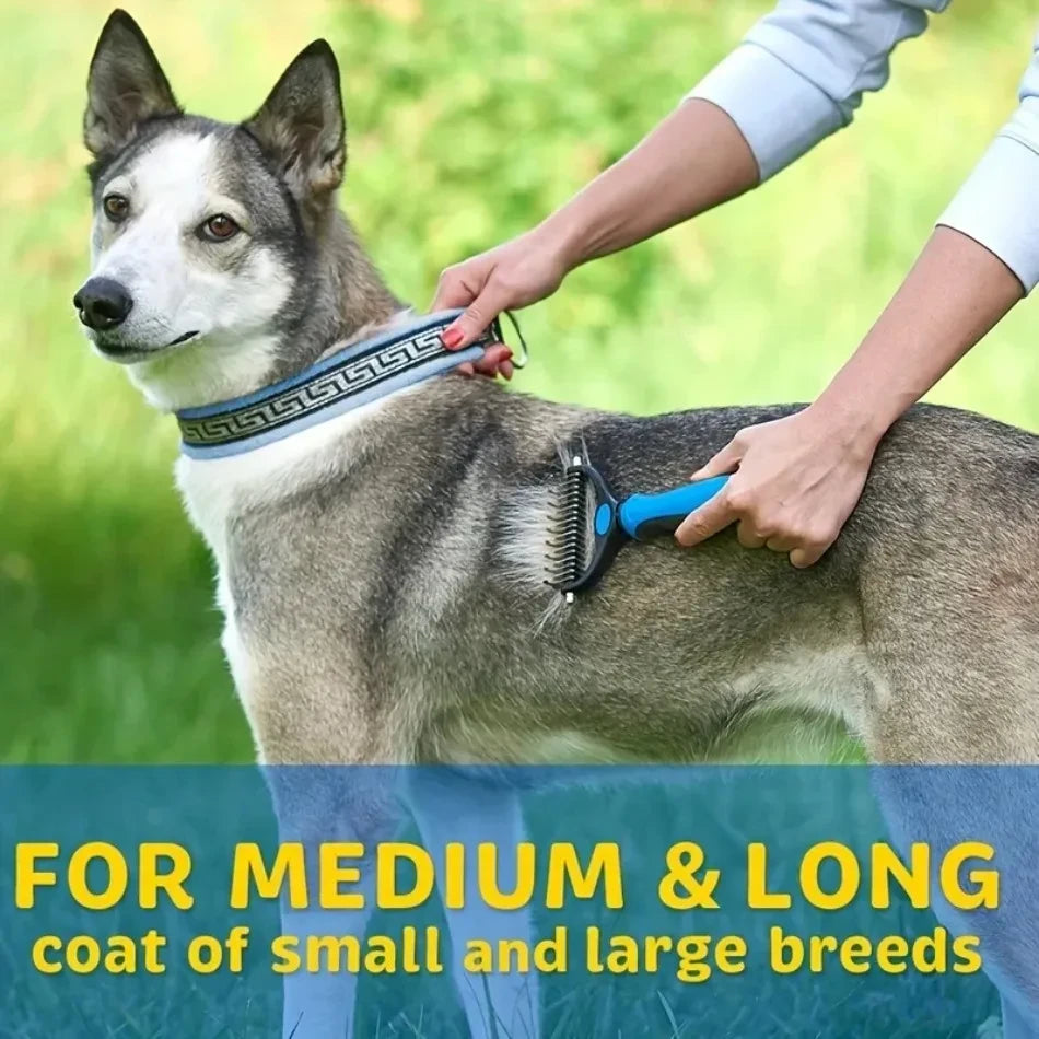 Double Sided Stainless Steel Pet Grooming Brush Dog Cat Hair Remover Comb Tangle Removal Pet Supplies pawcraft