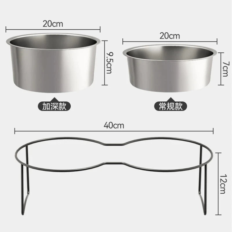 Elevated Stainless Steel Slow-Feeding Dog Bowl pawcraft