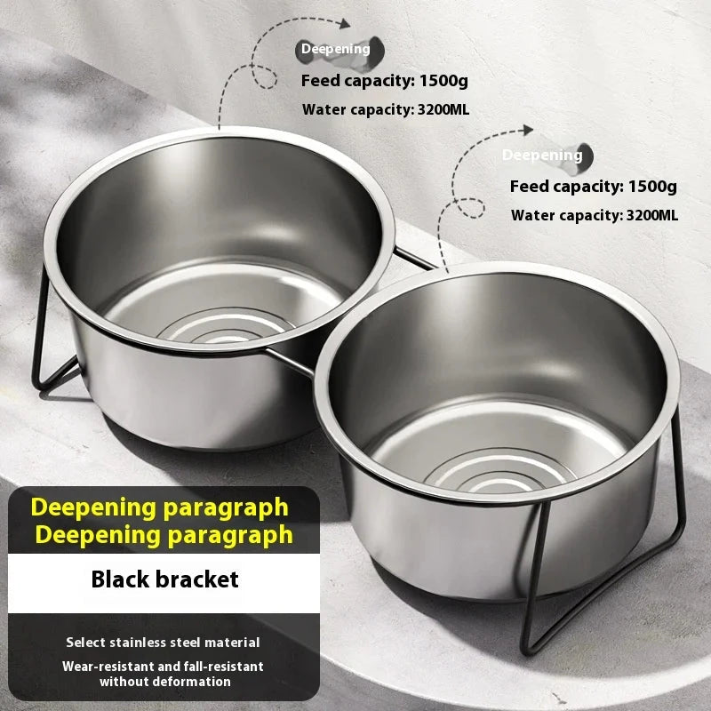 Elevated Stainless Steel Slow-Feeding Dog Bowl pawcraft