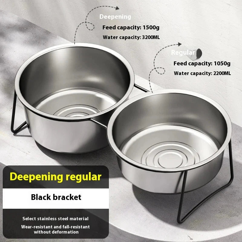 Elevated Stainless Steel Slow-Feeding Dog Bowl pawcraft