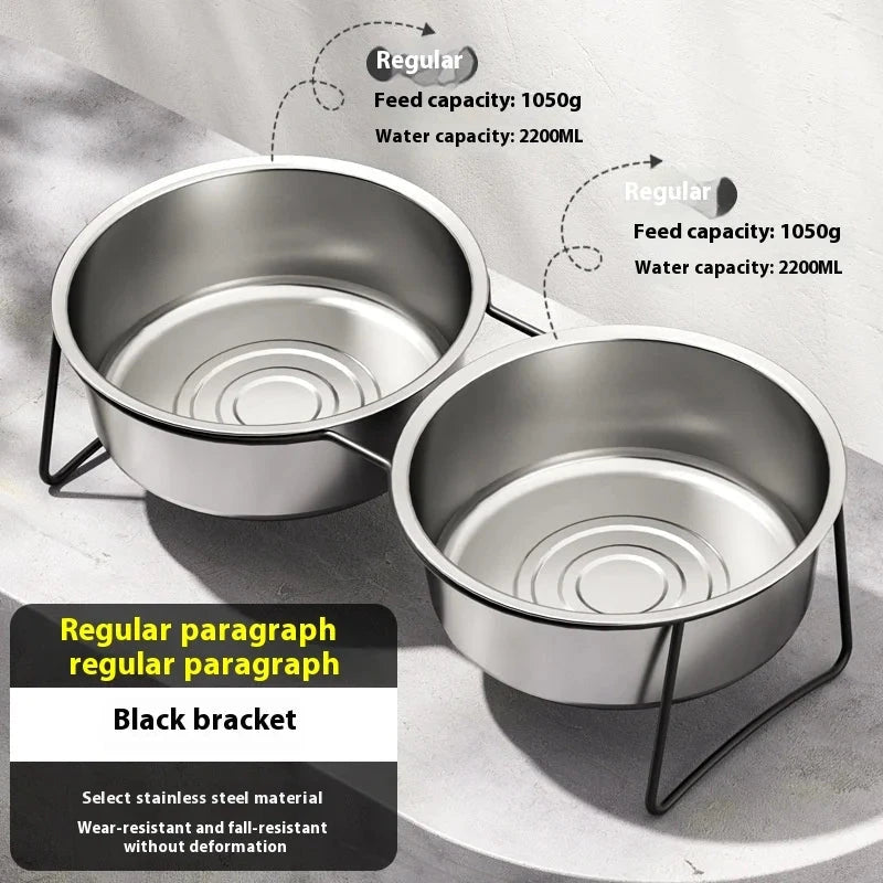Elevated Stainless Steel Slow-Feeding Dog Bowl pawcraft