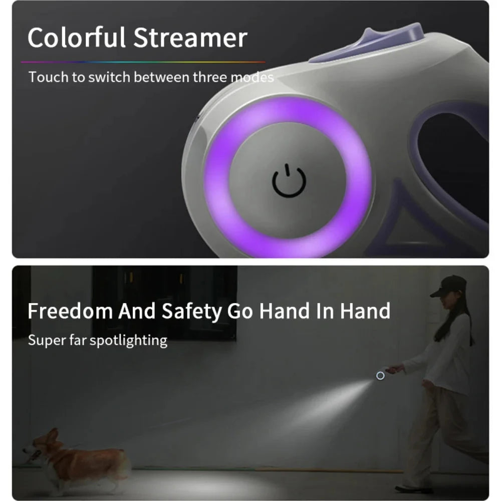 Retractable Illuminated Pet Leash pawcraft