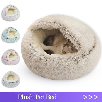 Cat Bed Pet Mattress Warm Soft Plush Pet Bed with Cover Round  Cat Dog  Sleeping Nest Cave for Small Dogs kitten pawcraft
