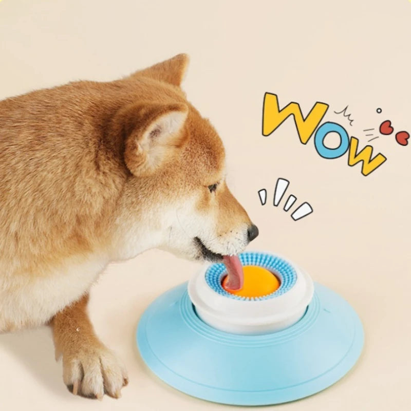 Interactive Dog Cat Licking Non-Slip Slow Feeder Bowl with Raised Ball Pet Liquid Food Calming Enrichment Toy Dog Feed Accessory pawcraft